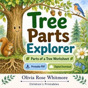 Explorateur de parties d'arbre | Feuille de travail Parties d'un arbre | PDF imprimable | Téléchargement numérique image 1