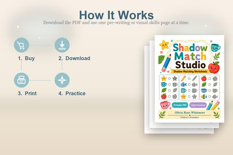 Shadow Match Studio | Shadow Matching Worksheets | Printable PDF | Digital Download image 8