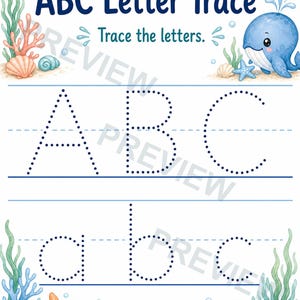 Ocean Frühlern-Starter XL | Vorschul Arbeitsblätter | Druckbare PDF | Digitaler Download Bild 3