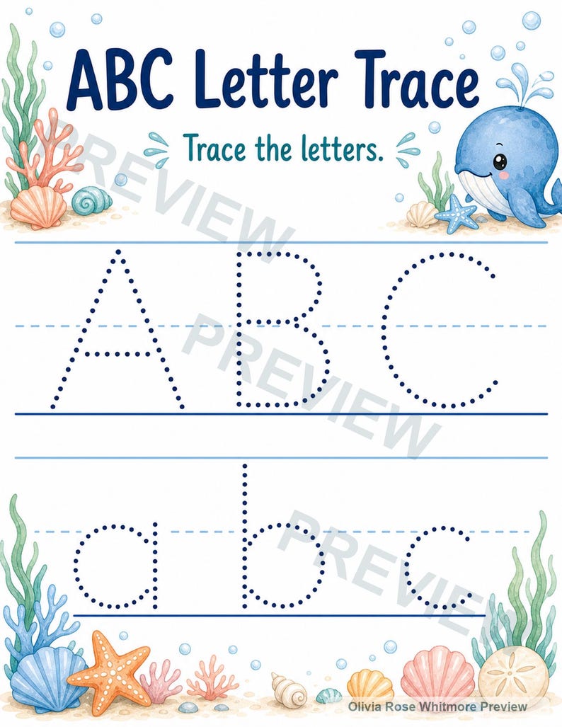 Ocean Frühlern-Starter XL | Vorschul Arbeitsblätter | Druckbare PDF | Digitaler Download Bild 3