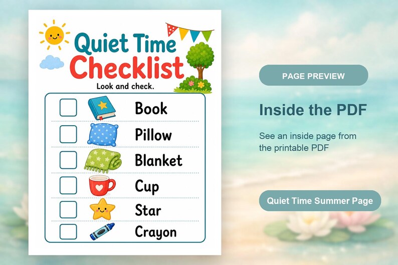 Cosy Quiet Time-pagina's | Zomerpagina's stille tijd | Afdrukbare pdf | Digitale download afbeelding 10