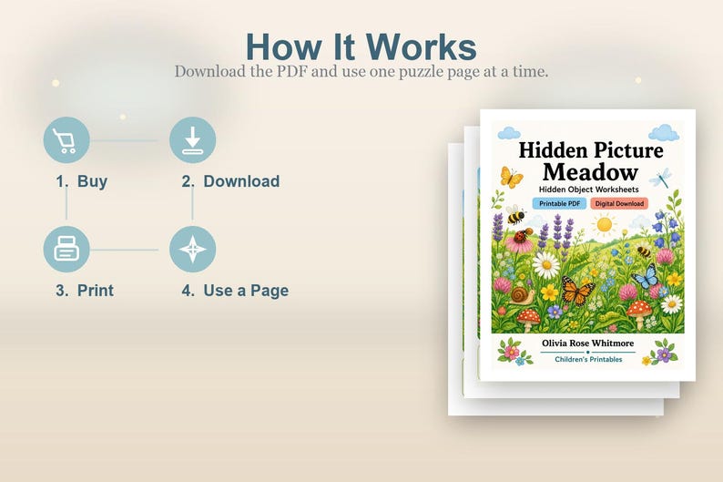 Hidden Picture Meadow | Hidden Object Worksheets | Printable PDF | Digital Download image 8