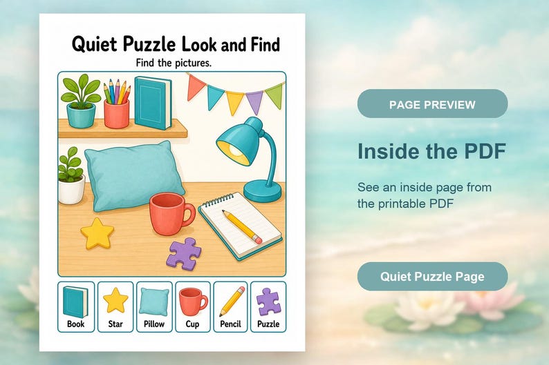 Quiet Puzzle Pack | Printable Puzzle Pages for Kids | Printable PDF | Digital Download image 10
