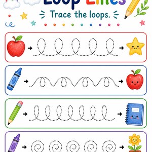 Rainbow Pre Writing Paths | Pre Writing Worksheets | Printable PDF | Digital Download image 5