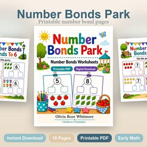 Number Bonds Park | Number Bonds Worksheets | Printable PDF | Digital Download image 2