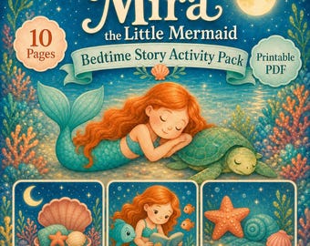 Mira the Little Mermaid | Bedtime Story Activity Pack | Printable PDF | Digital Download