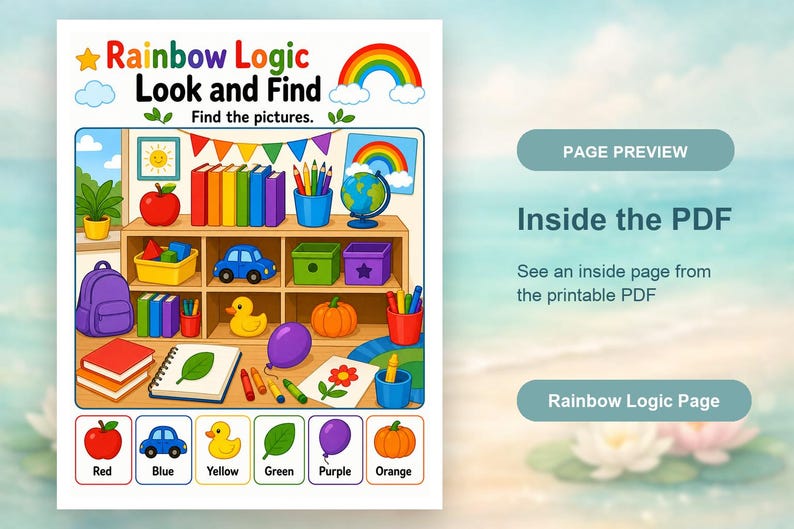 Rainbow Logic Pages | Color Puzzle Worksheets | Printable PDF | Digital Download image 10