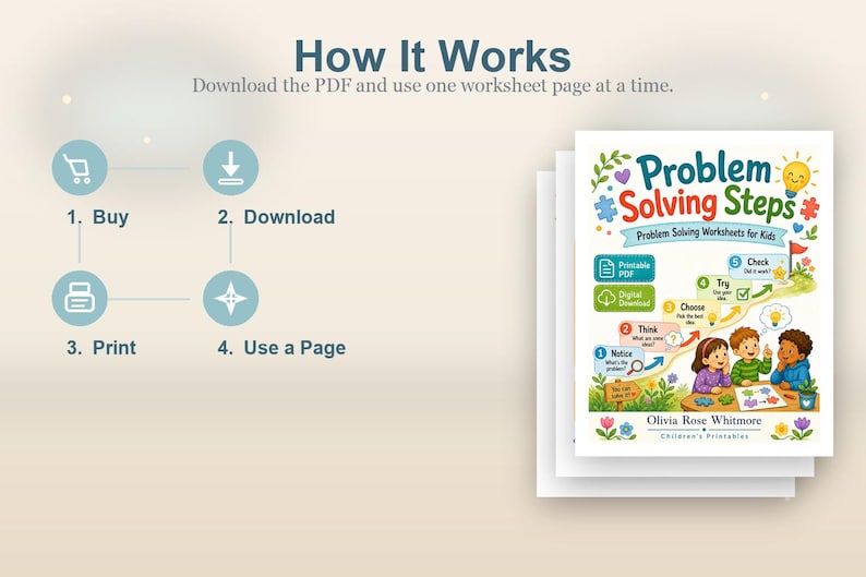 Problem Solving Steps | Problem Solving Worksheets for Kids | Printable PDF | Digital Download image 8
