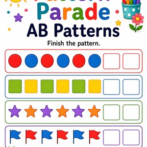 Pattern Parade Studio | Pattern Worksheets | Printable PDF | Digital Download image 3