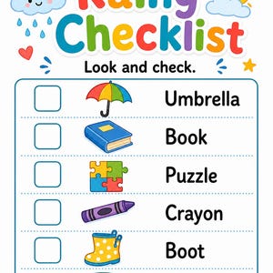 Regenachtige dag drukke pagina's | Regenachtige dagactiviteiten voor kinderen | Afdrukbare pdf | Digitale download afbeelding 4