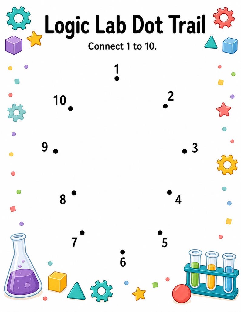 Bild logischen Labor | Logische Puzzle Arbeitsblätter für Kinder | Druckbare PDF | Digitaler Download Bild 5