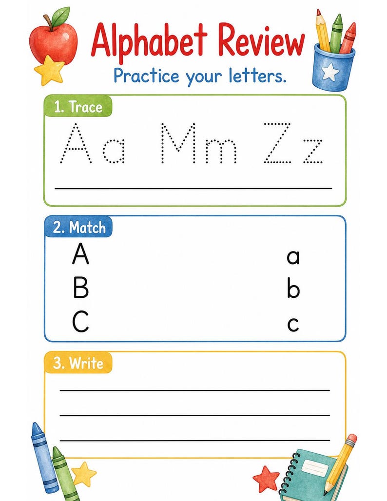Little Pencil Letters | Letter Tracing Worksheets | Printable PDF | Digital Download image 7