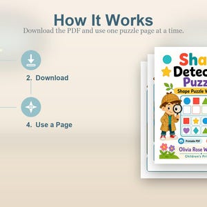 Formdetektiv Puzzles | Form Puzzle Arbeitsblätter | Druckbare PDF | Digitaler Download Bild 8
