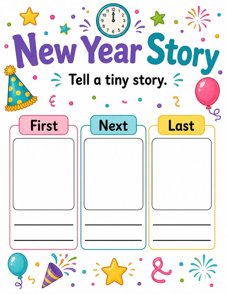 Sparkle Neujahrs-Tätigkeitsseiten | Neujahrs-aktivitätsblätter | Druckbare PDF | Digitaler Download Bild 7