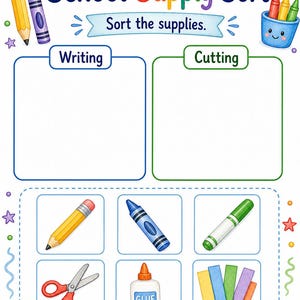 Crayon Sorting Shelf | Sorting Worksheets | Printable PDF | Digital Download image 5
