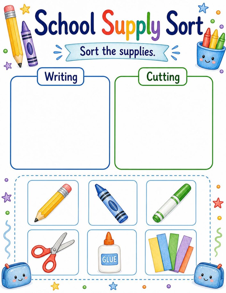 Crayon Sorting Shelf | Sorting Worksheets | Printable PDF | Digital Download image 5