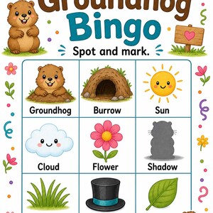Groundhog Meadow Activity Pages | Groundhog Day Activity Sheets | Printable PDF | Digital Download image 3