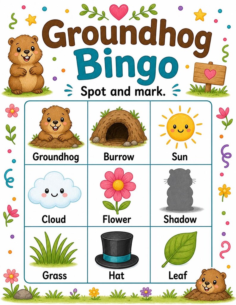 Groundhog Meadow Activity Pages | Groundhog Day Activity Sheets | Printable PDF | Digital Download image 3