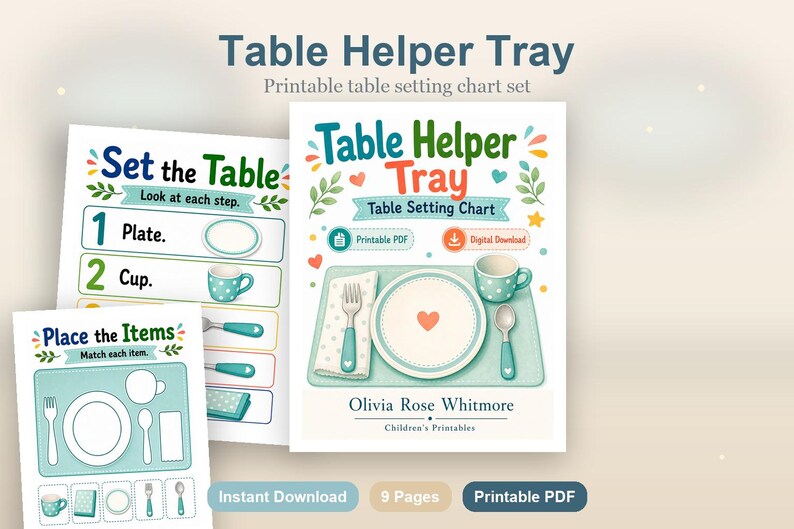 Table Helper Tray | Table Setting Chart | Printable PDF | Digital Download image 2