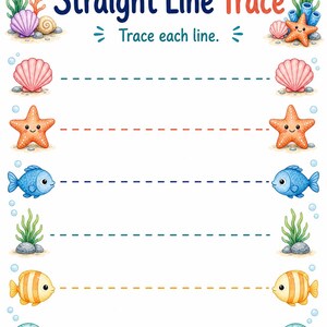 Starfish Fine Motor Lines | Fine Motor Skills Worksheets | Printable PDF | Digital Download image 5