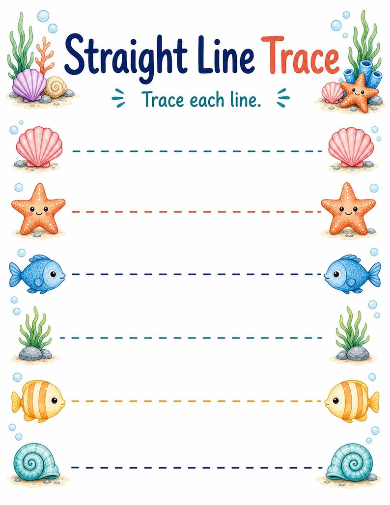 Starfish Fine Motor Lines | Fine Motor Skills Worksheets | Printable PDF | Digital Download image 5