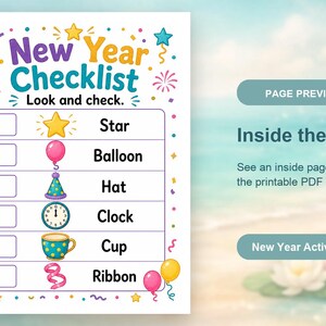 Sparkle Neujahrs-Tätigkeitsseiten | Neujahrs-aktivitätsblätter | Druckbare PDF | Digitaler Download Bild 10
