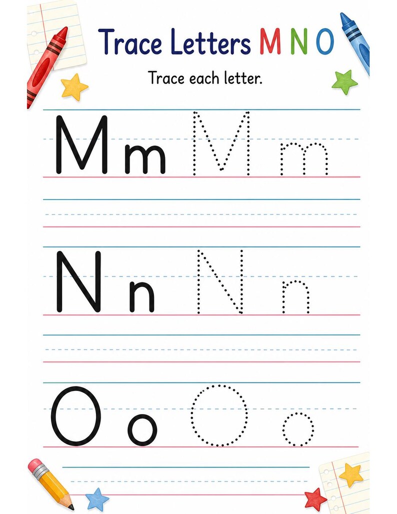Little Pencil Letters | Letter Tracing Worksheets | Printable PDF | Digital Download image 5