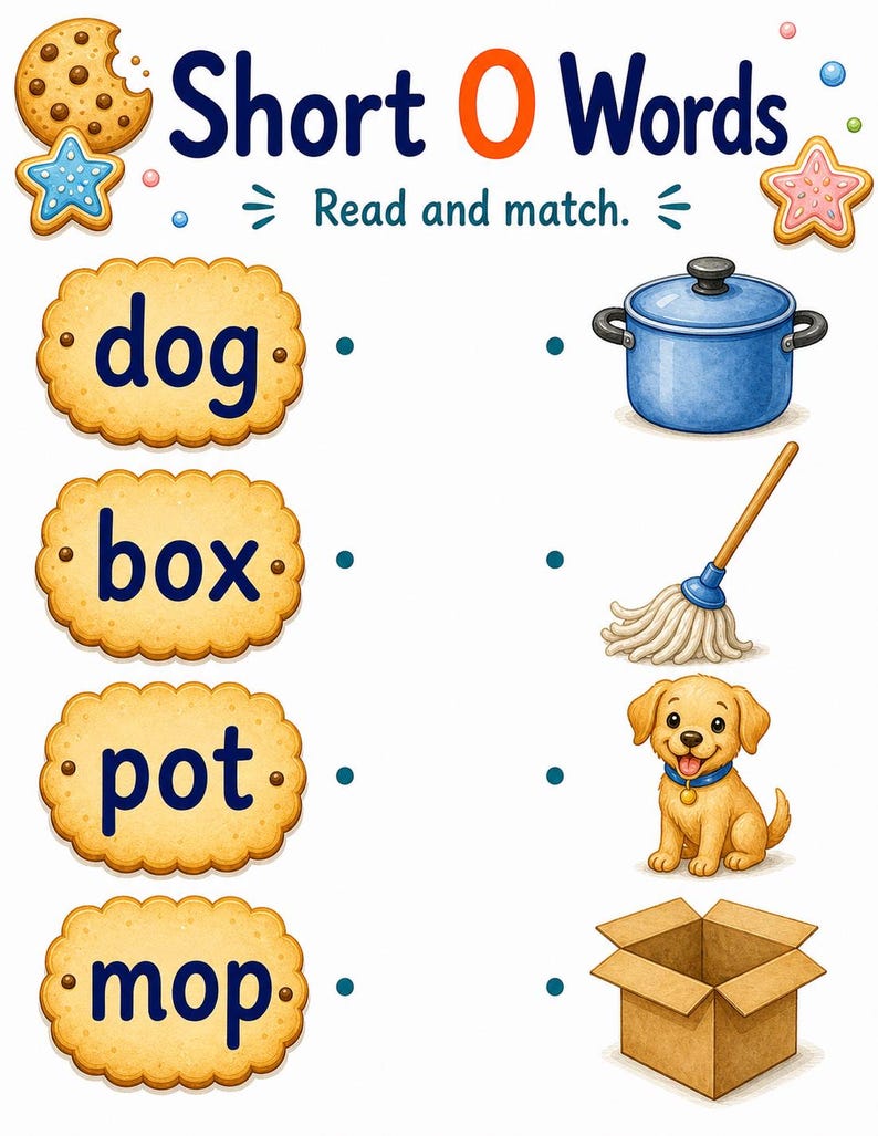 Cookie CVC Wörter | CVC Wörter Arbeitsblätter | Druckbare PDF | Digitaler Download Bild 5