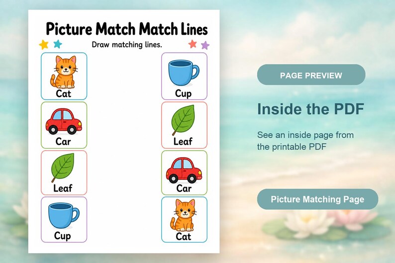 Passende Lernmatten | Passende Aktivitäten für Kinder im Vorschulalter | Druckbare PDF | Digitaler Download Bild 10