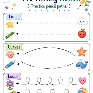 Rainbow Pre Writing Paths | Pre Writing Worksheets | Printable PDF | Digital Download image 7