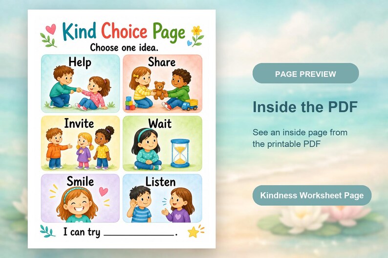 Kind Words Garden | Kindness Worksheets for Kids | Printable PDF | Digital Download image 10