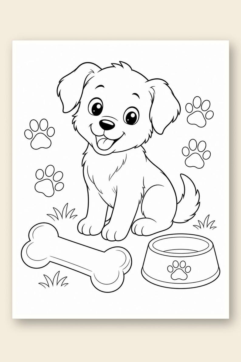 Puppy Playtime Coloring Pages | Dog Coloring Pages | Printable PDF | Digital Download image 9