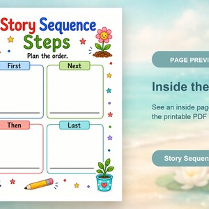 Picture Story Sequence | Story Sequencing Worksheets | Printable PDF | Digital Download image 10