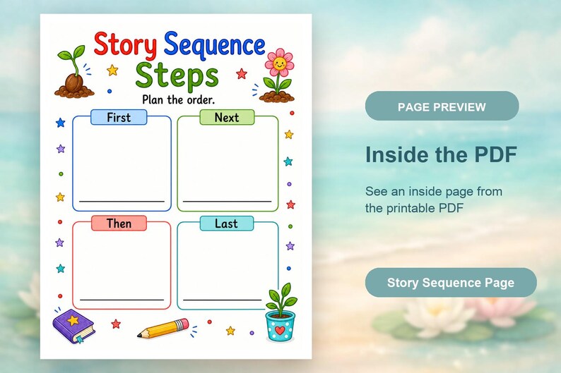 Picture Story Sequence | Story Sequencing Worksheets | Printable PDF | Digital Download image 10