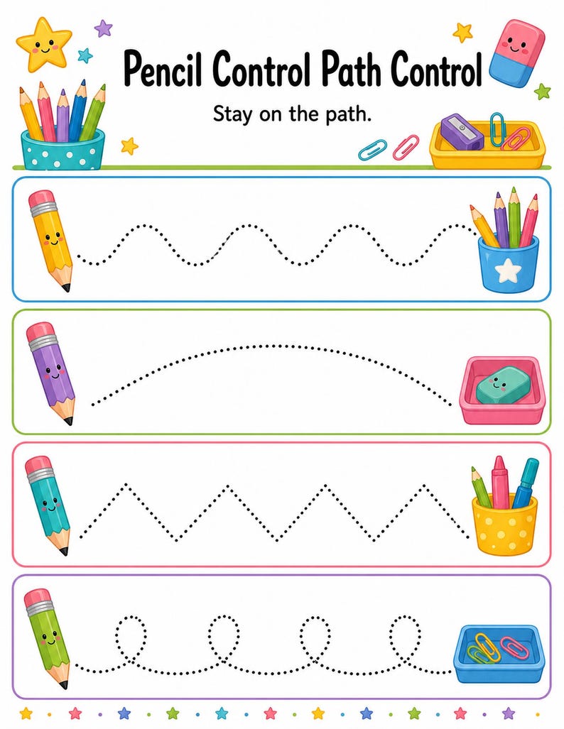 Pencil Control Workshop | Pencil Control Worksheets | Printable PDF | Digital Download image 7