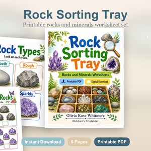 Rock Sorting Tray | Rocks and Minerals Worksheets | Printable PDF | Digital Download image 2
