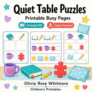 Quiet Table Puzzles | Druckbare besetzten Seiten | Druckbare PDF | Digitaler Download Bild 1