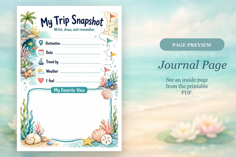 Coral Cove Abenteuerkarte | Kinder Reisetagebuch | Druckbare PDF | Digitaler Download Bild 6