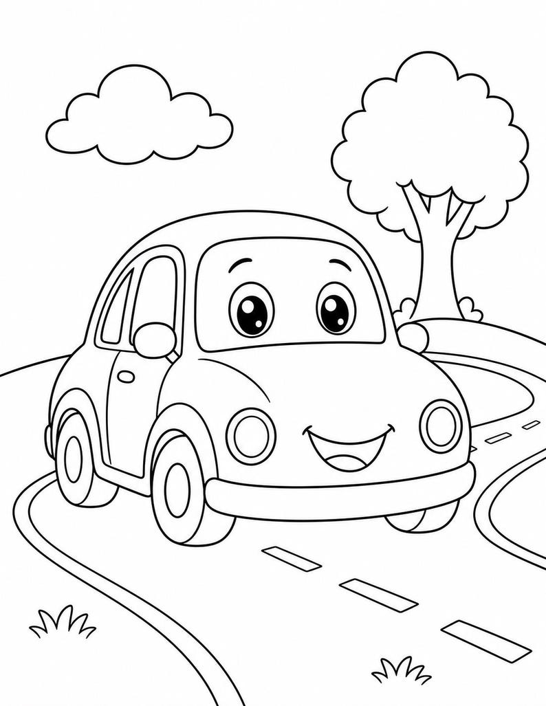 Busy Wheels Coloring Pages | Vehicle Coloring Pages | Printable PDF | Digital Download image 3