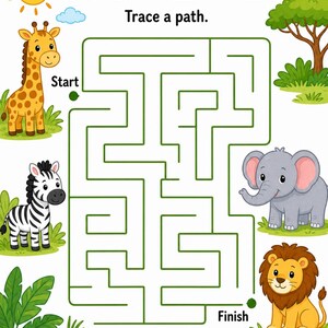 Odd One Out Safari | Visual Discrimination Worksheets | Printable PDF | Digital Download image 3