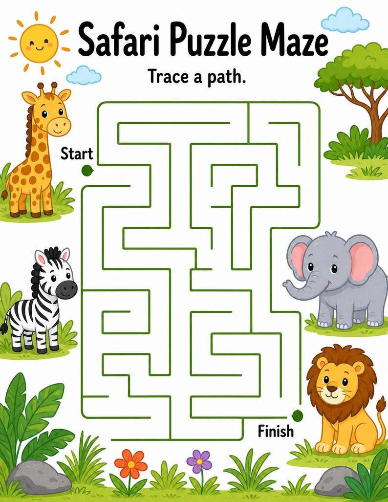 Odd One Out Safari | Visual Discrimination Worksheets | Printable PDF | Digital Download image 3