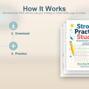 Stroke Practice Studio | Stroke Practice Worksheets | Printable PDF | Digital Download image 8