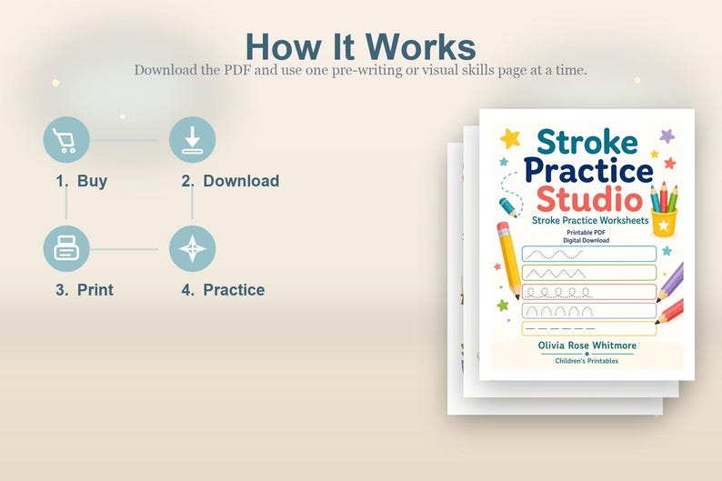 Stroke Practice Studio | Stroke Practice Worksheets | Printable PDF | Digital Download image 8