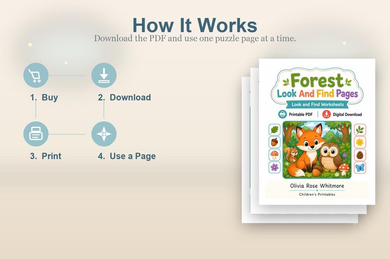 Im Wald suchen und finden | Schau und finde Arbeitsblätter | Druckbare PDF | Digitaler Download Bild 8