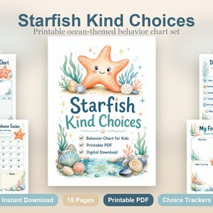 Starfish Kind Choices | Behavior Chart for Kids | Printable PDF | Digital Download image 2