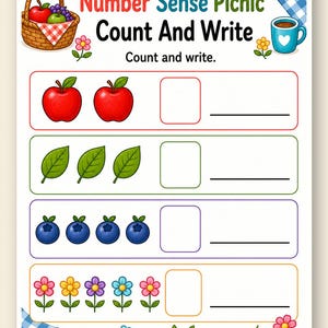 Number Sense Picnic | Number Sense Worksheets | Printable PDF | Digital Download image 9