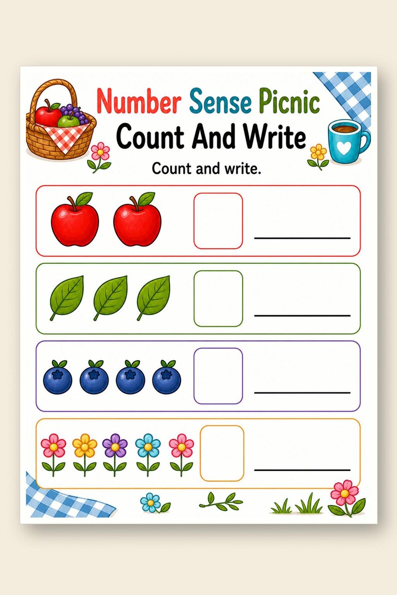 Number Sense Picnic | Number Sense Worksheets | Printable PDF | Digital Download image 9