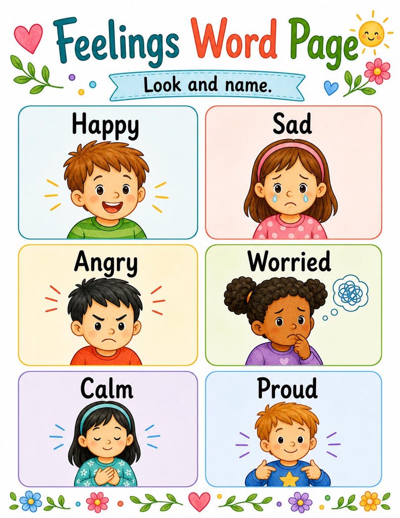 Tagebuch über Gefühle | Gefühle Journal für Kinder | Druckbare PDF | Digitaler Download Bild 3
