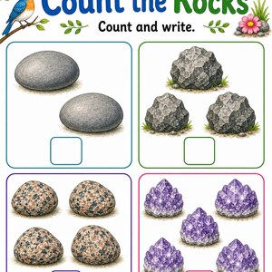 Rock Sorting Tray | Rocks and Minerals Worksheets | Printable PDF | Digital Download image 5