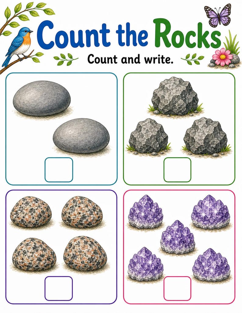 Rock Sorting Tray | Rocks and Minerals Worksheets | Printable PDF | Digital Download image 5